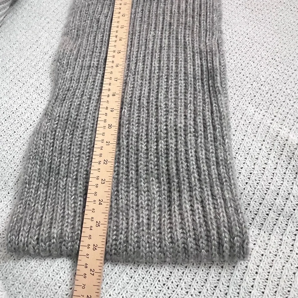 NWT Lauren Conrad women Knit Infinity Scarf Loop Gray Silver Metallic minimalist